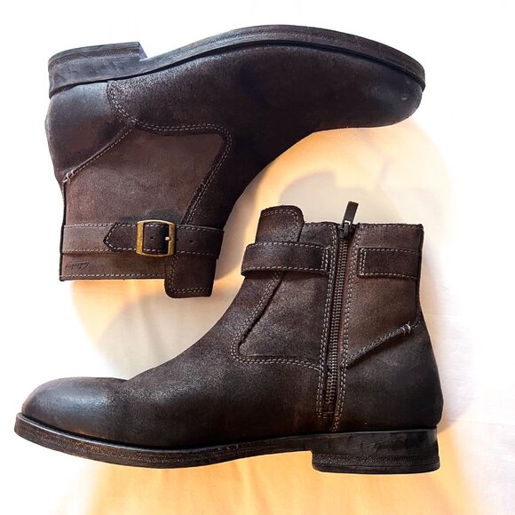 Clarks Mens Brown Nubuck Shearling Lined Ankle Boots 10M Winter Warm - Picture 4 of 14